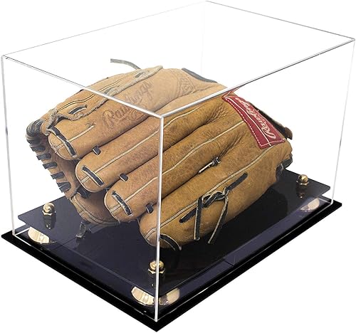 Miniatura 3 de Better Display Cases Vitrina de guantes de béisbol de acrílico transparente con elevadores dorados (A004-GR)