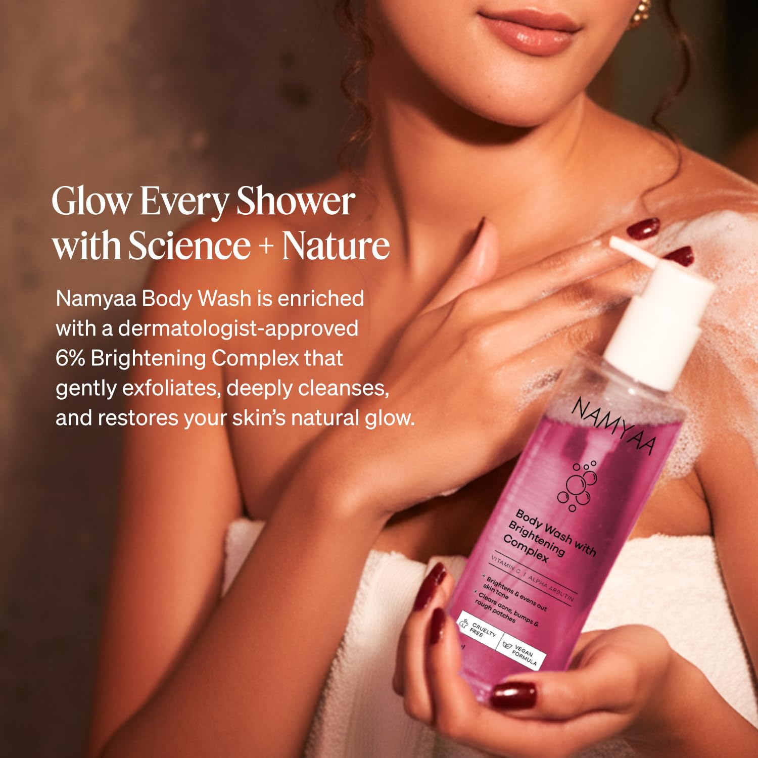 Namyaa Body Wash With Niacinamide Vitamin C Brightening Complex Fades Dark Spots Evens Skin Tone Gentle Daily Shower Gel 250ml Pack Of 1