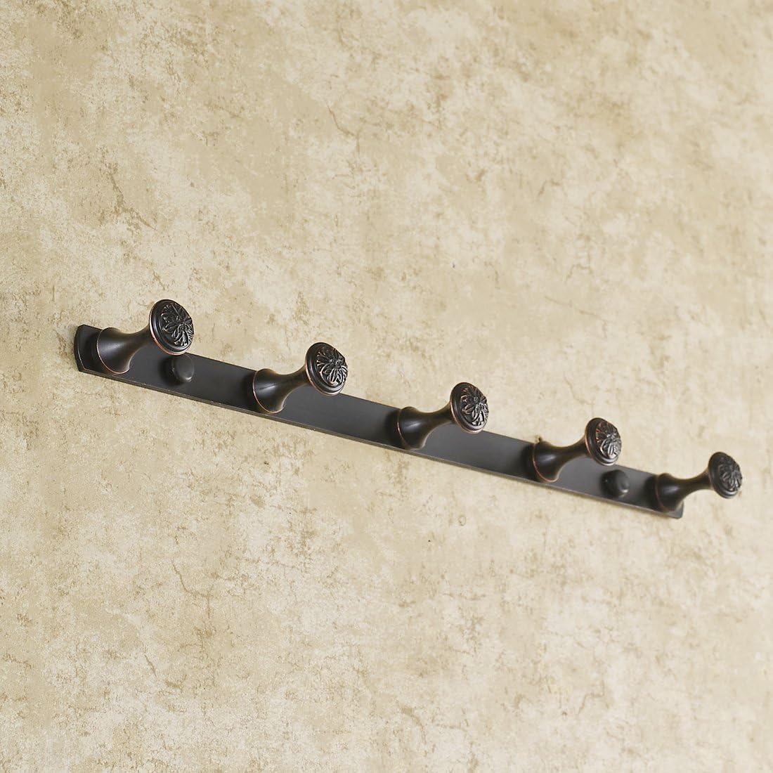 GIMILI Solid Oil Rubber Bronze Brass Heavy Door Coat Hooks Rail Wall