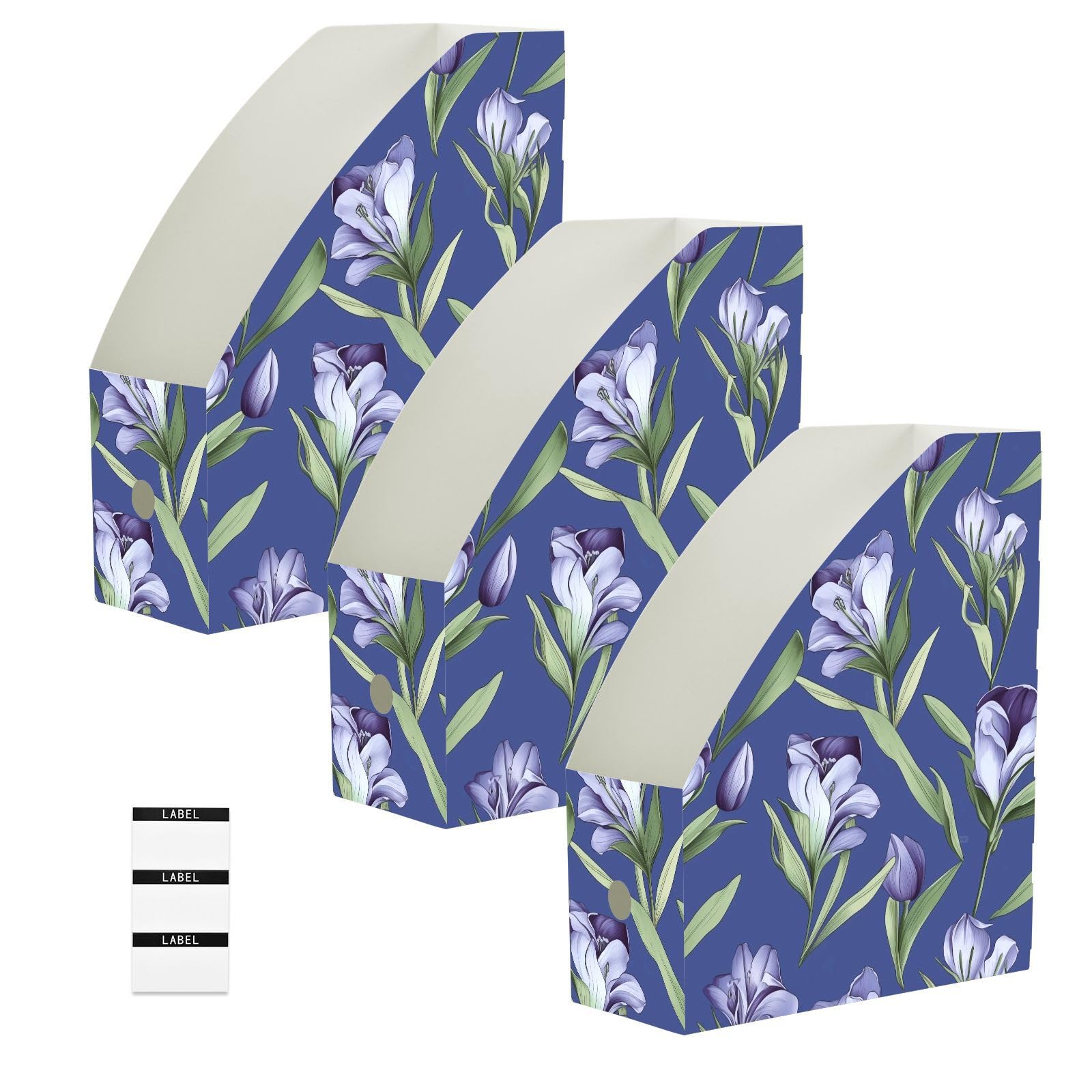 Classeurs pliables lot de 3 organiseurs de bureau à fleurs violettes pour trier vos dossiers