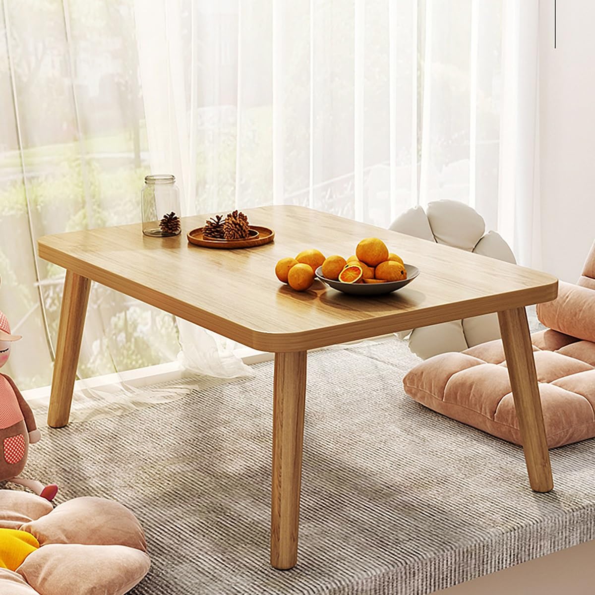 Składany stół do jadalni i stolik kawowy, oszczędność miejsca, łatwe przechowywanie, idealny do sypialni i salonu (naturalny 100 x 40 x 35 cm / 39 x 16 x 14)