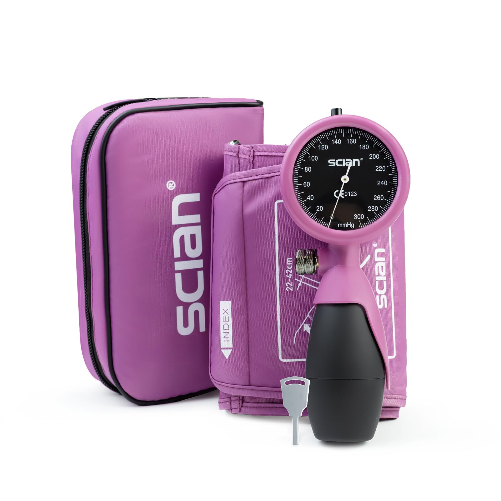 SCIAN - Tensiómetro manual de brazo aneroide con brazalete europeo (22-42 cm), incluye bolsa de transporte para enfermeras, médicos y personas mayores