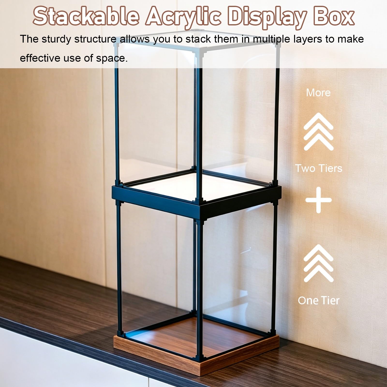 Teca Plexiglass Vetrina in Acrilico Trasparente per Oggetti da Collezione, Scatola di Presentazione Trasparente per Contenitori di Stoccaggio per Esposizioni(60x40x40cm/24x16x16in)