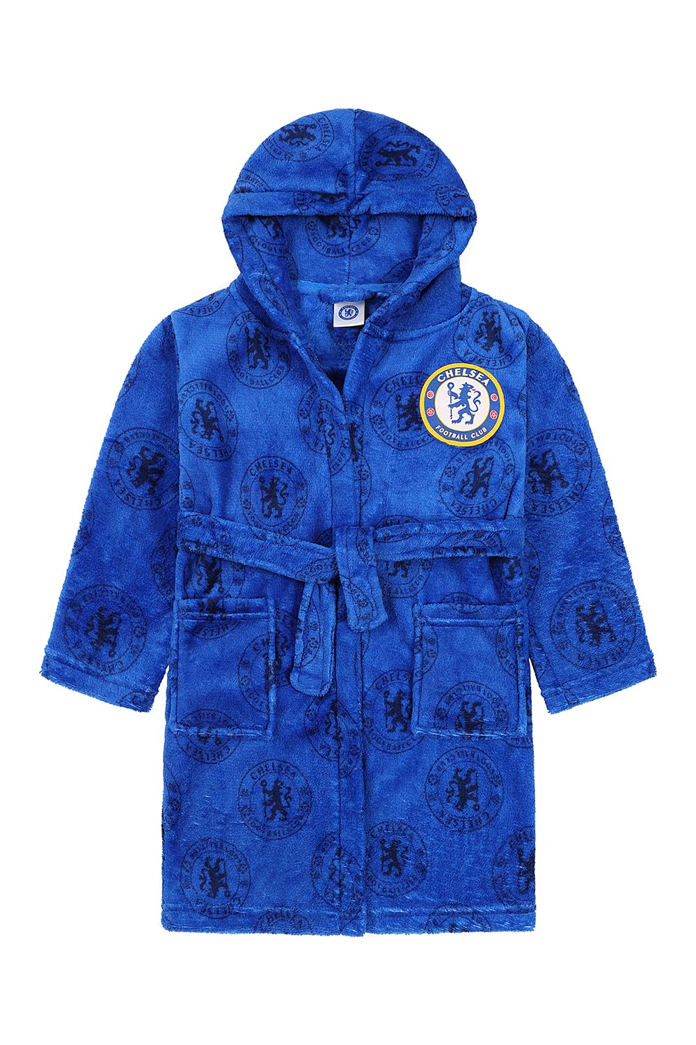 Chelsea Boys Official F.C. Dressing Gown Fleece Hooded Kids Robe (15 Years)