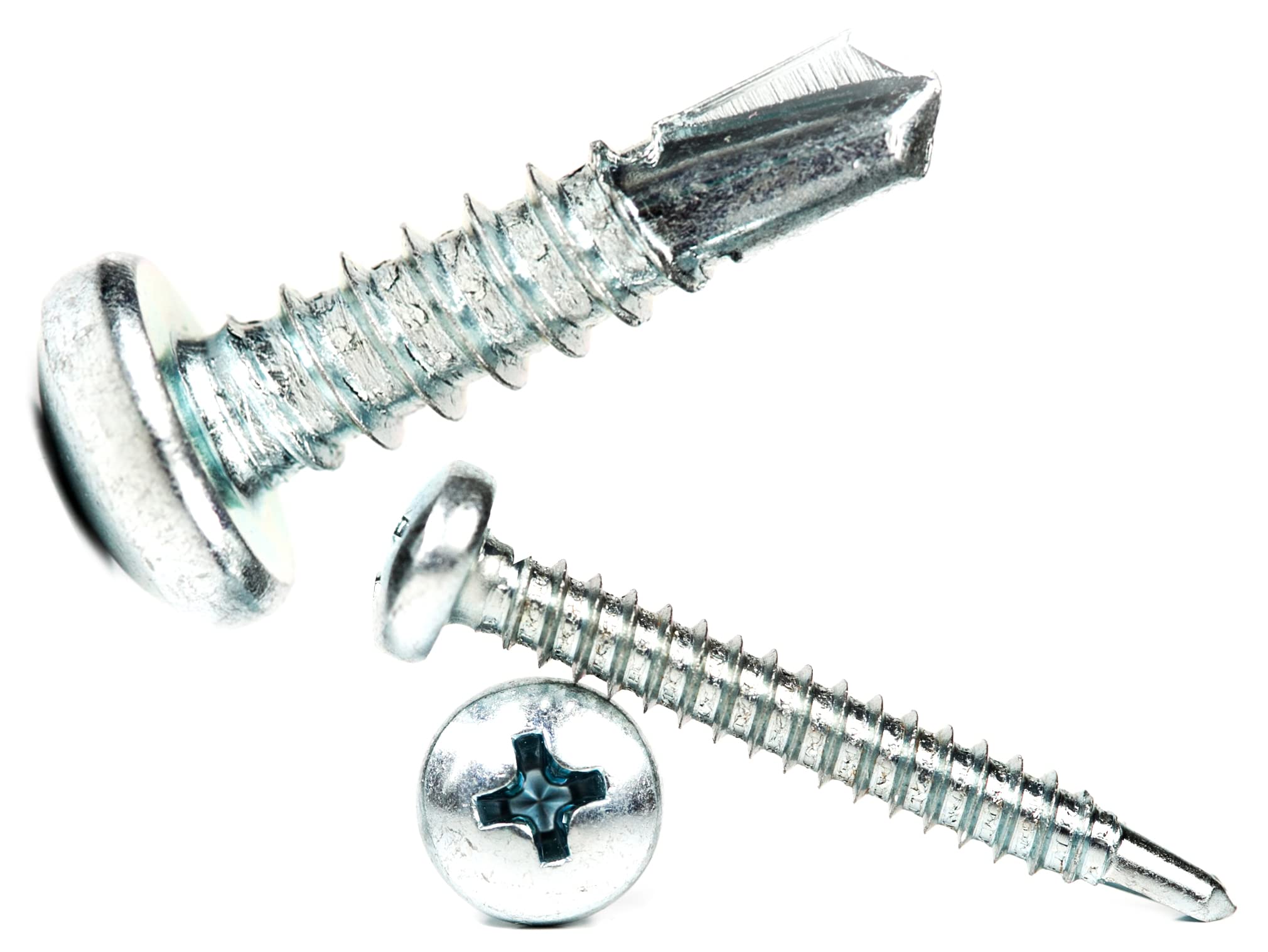 4.2mm x 25mm Self Drilling Pan Head Screws Steel Self Tapping Screws for Metal Sheets Roofing Windows (Pack of 50) - F12D 4.2x25_50