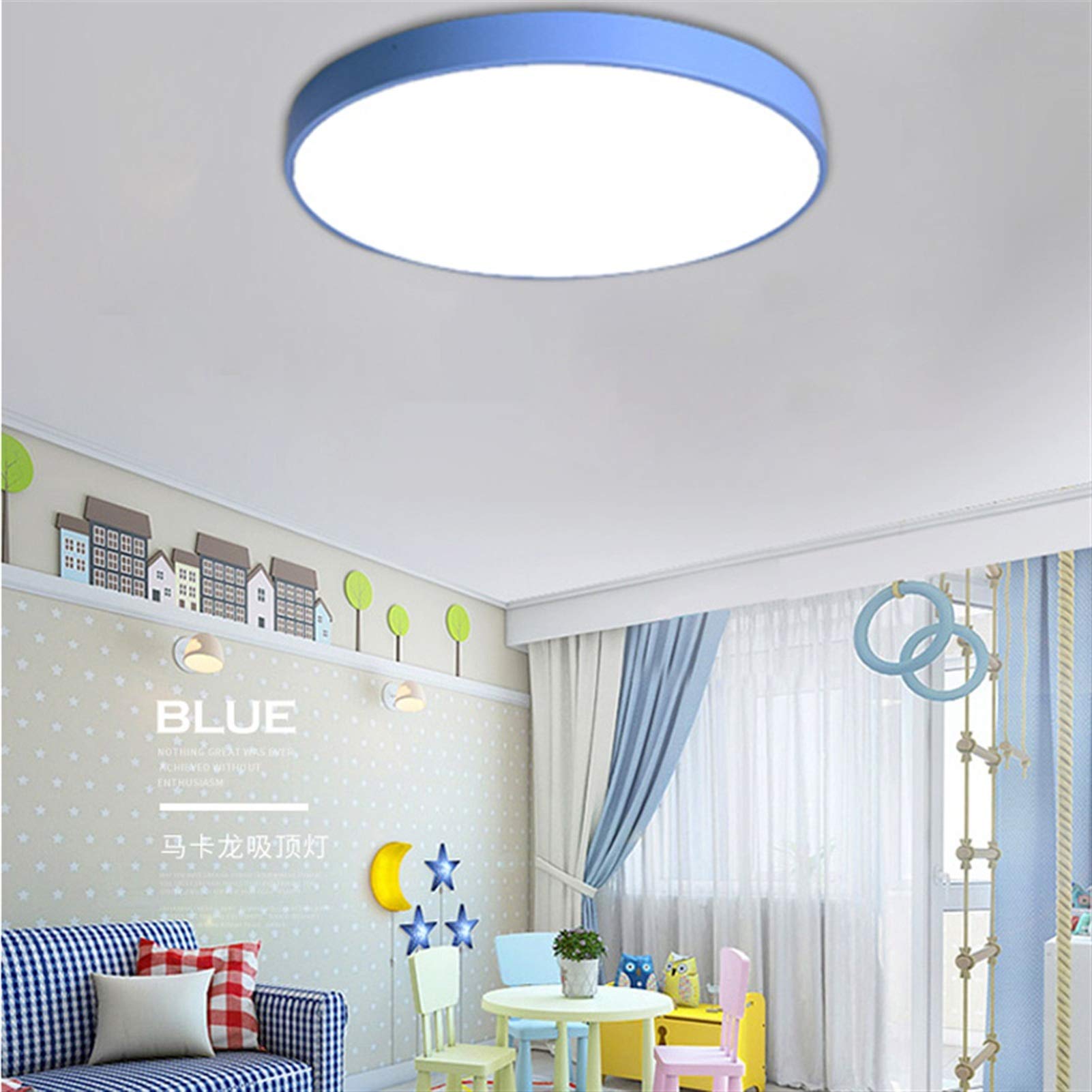 Plafoniera Led Soffitto, Plafoniere da Soffitto Plafoniera moderna soggiorno camera da letto luce corridoio balcone soffitto lampada da soffitto cucina soffitto a soffitto(Blue,SINGLE WARM WHITE_27W 3