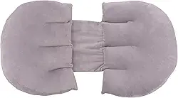 Almofada Travesseiro Ajustável Para Grávida Tecido Aveludado - Cinza