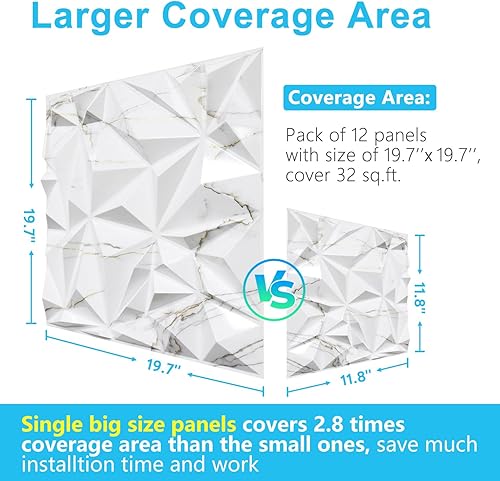 Miniatura 27 de STICKGOO Paneles de pared 3D para decoración de pared interior, paneles de pared 3D de diamante de roble claro, paneles de pared de PVC con acento