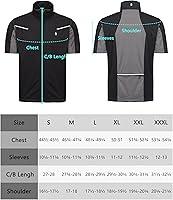 Vista 7 de Little Donkey Andy Chalecos ligeros Softshell para hombre, chaquetas de manga corta para golf, senderismo, correr