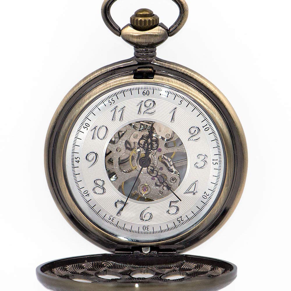 Pocket Watch einzigartige Sonnenblume Hollow Design Mechanische Taschenuhr Männliche Uhr Retro Skelett Hand Wind Fob Uhren