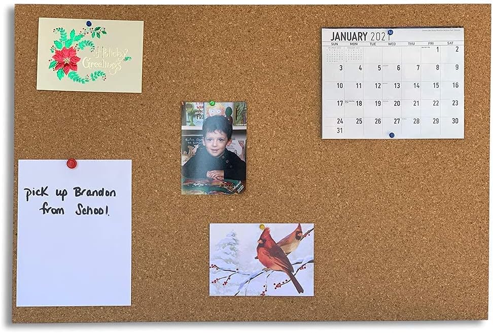 Manton Cork 24" x 36" x 1" Thick Cork Sheet, 100% Natural and Sustainable Cork Board for Dart Board Backers and Bulletin Boards. Perfect for Home, School, and Office