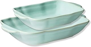 MÄSER 931847 Serie Vera Lot de 2 plats à four avec vernis réactif résistant aux rayures et aux coupures rectangulaires Vert menthe