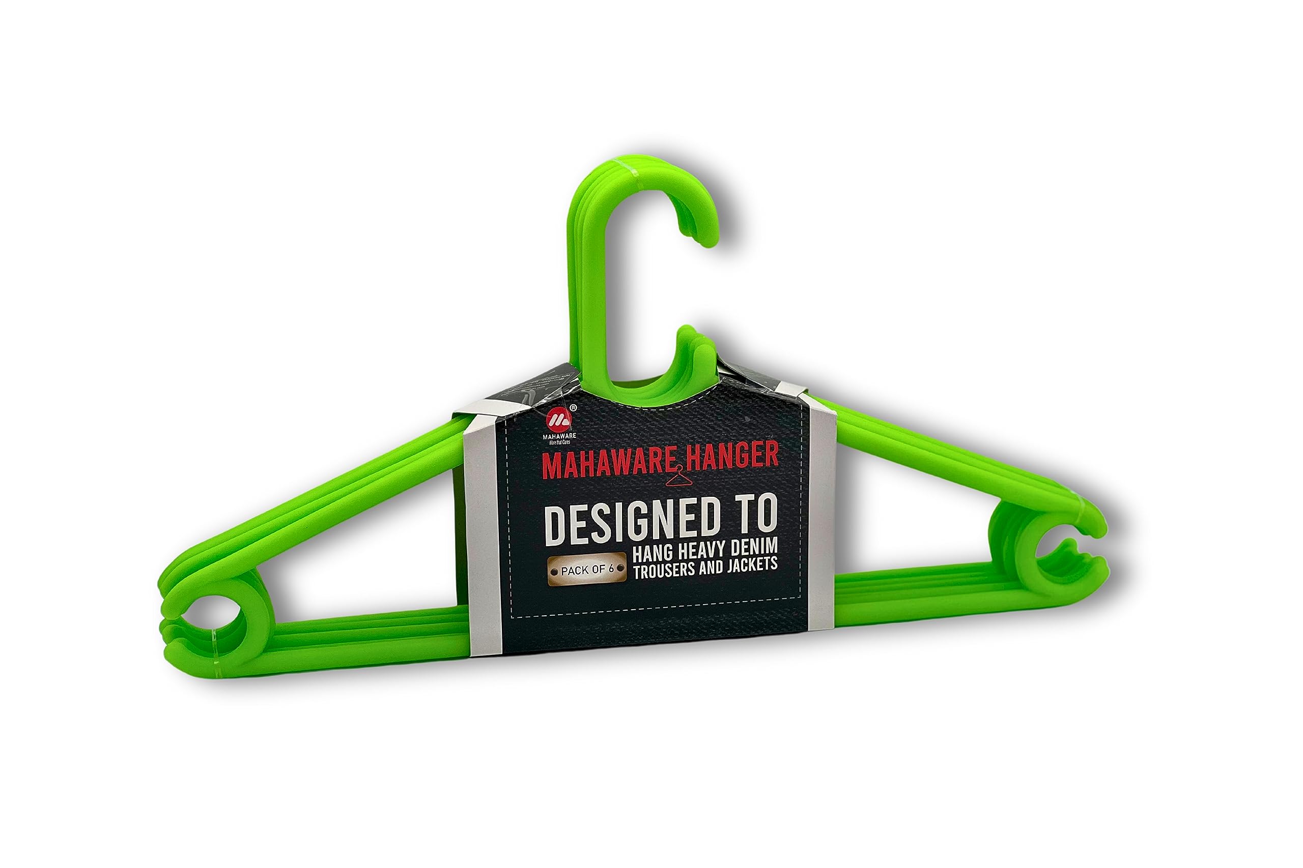 Mahaware Sturdy Polypropylene Hanger, Pack of 6, Green l l Cloth Hanger l Dress Hangers l Hanger for Clothes Hanging