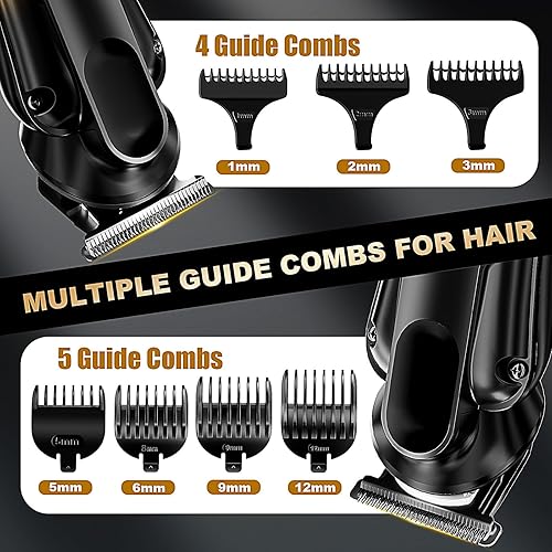 Miniatura 5 de Cortadora de barba para hombres, IPX6 impermeable, afeitadora eléctrica y cortadora de pelo inalámbrica, kit de aseo para nariz, cuerpo, cara y