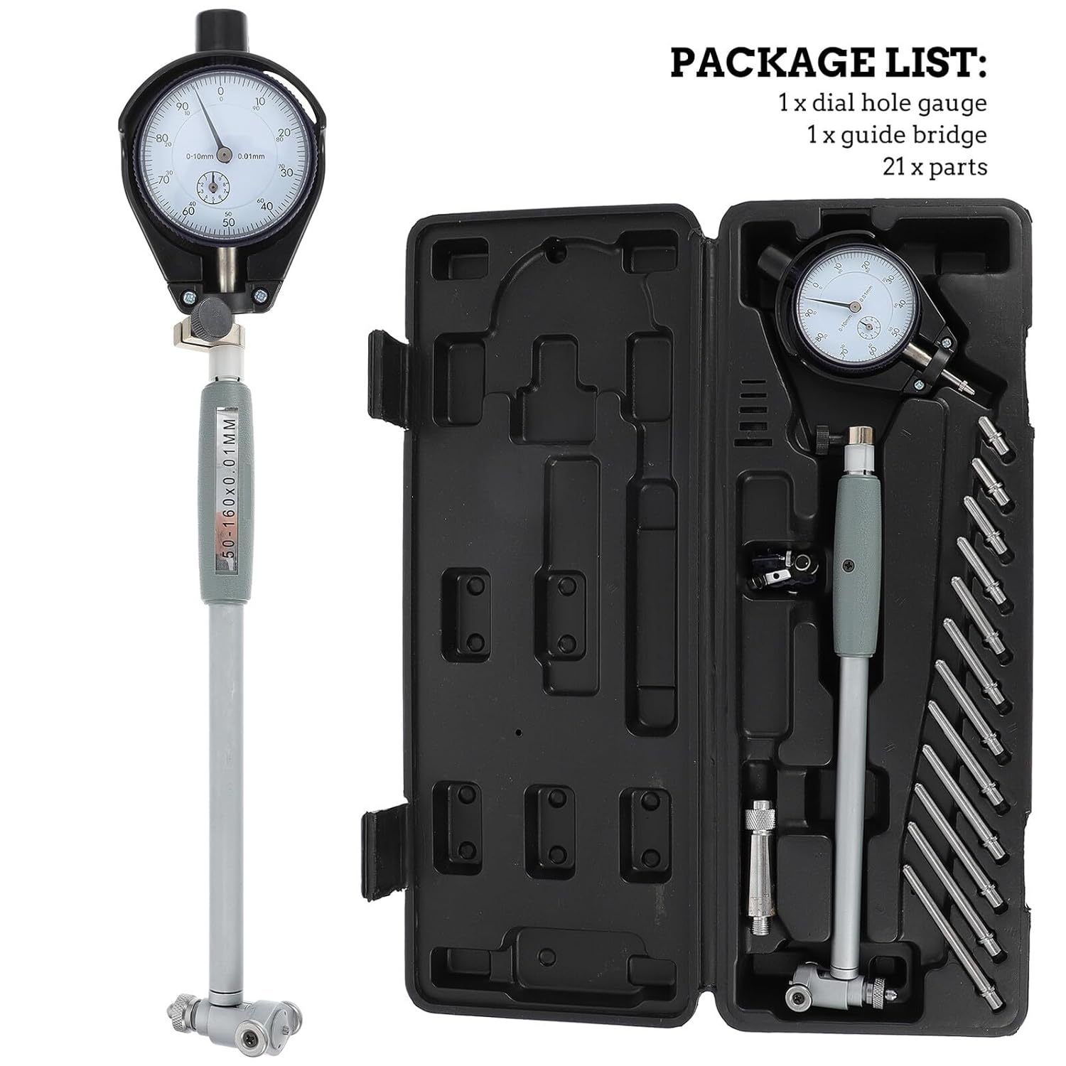 PRETYZOOM Precision Indicating Cylinder Bore Gauge Inner Measuring Dial Indicator Tool for Automotive Repair High Durability Flexible Manual Measurement Gauge