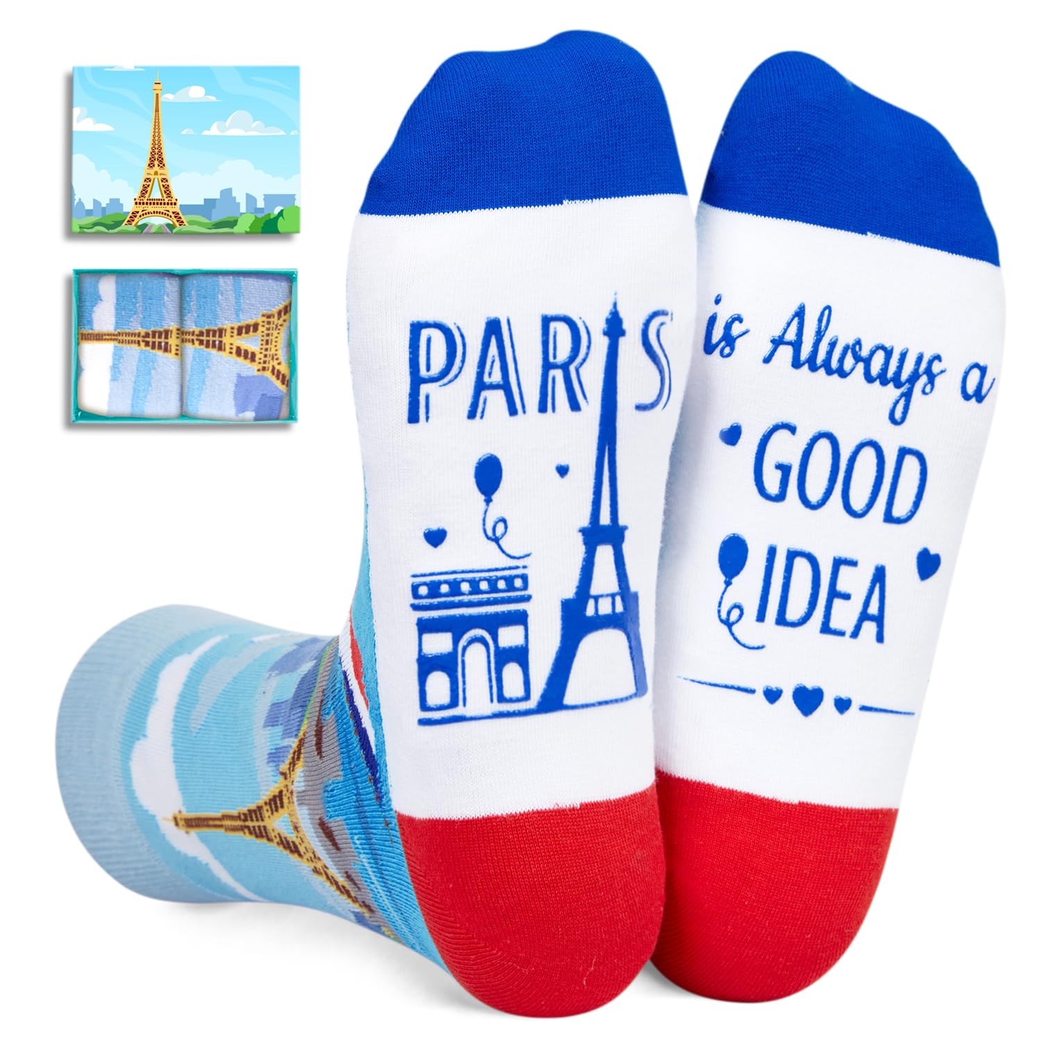 Travel Gifts for Women Men - Italy Paris London Socks Traveler Gifts