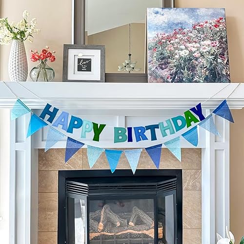 Vista 4 de Cartel de feliz cumpleaños preencordado – Guirnalda de bola de fieltro, decoraciones de fiesta de arcoíris, guirnalda de feliz cumpleaños, letrero