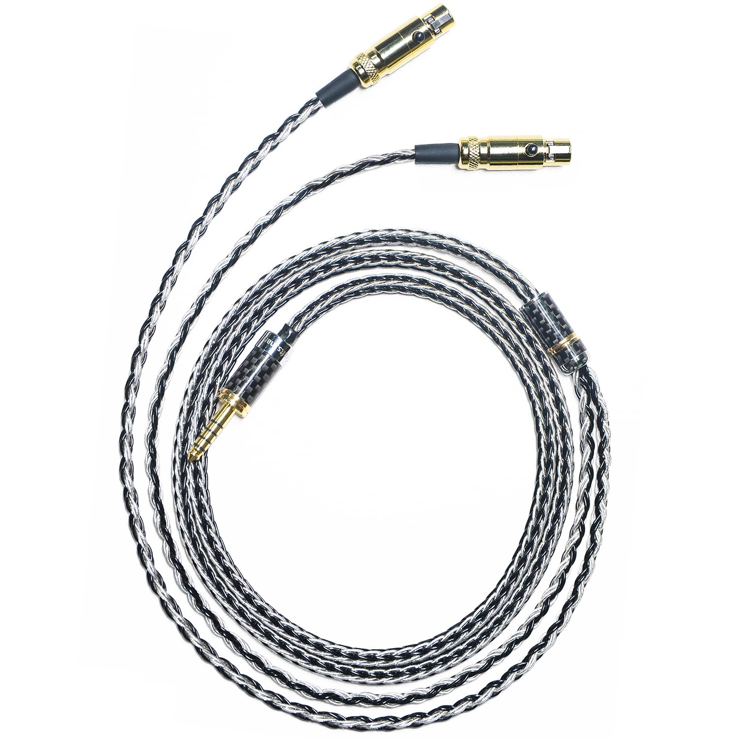 GUCraftsman Kompatibel mit Audeze LCD-X, LCD-XC, LCD-2, LCD-3, LCD-5, LCD-MX4, GRADO HP100 SE – 16-adriges Kopfhörer-Upgrade-Kabel in 7N Einkristall-Silber/Kupfer-Mischverflechtung (6,35 mm Stecker)