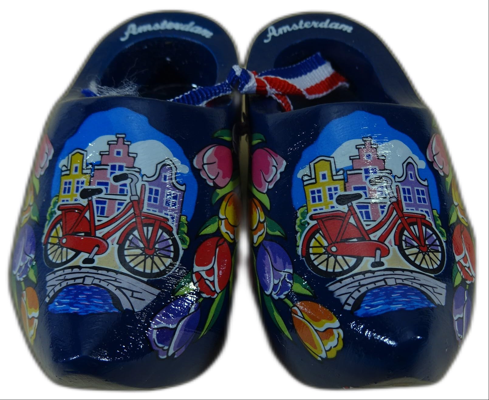 Generisch 2er Set Deko Holland Clogs Amsterdam 10 x 5 x 5 cm Fahrrad Grachten Holz Klumpen Figur Deko Halle GMTX 12252
