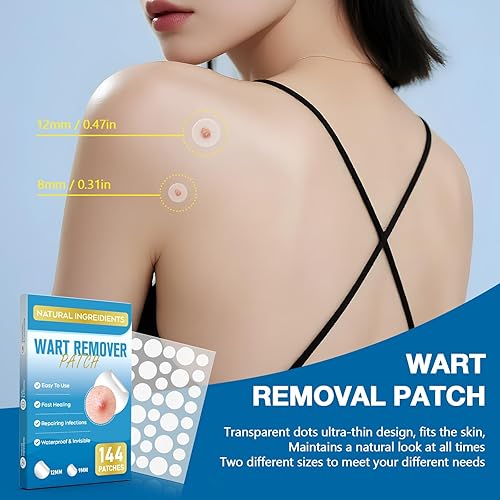 Miniatura 7 de ZIHYO Parches eliminadores de verrugas, 144 piezas de hidrocoloide rápido y eficaz parche de eliminación impermeable para toda la piel, seguro y