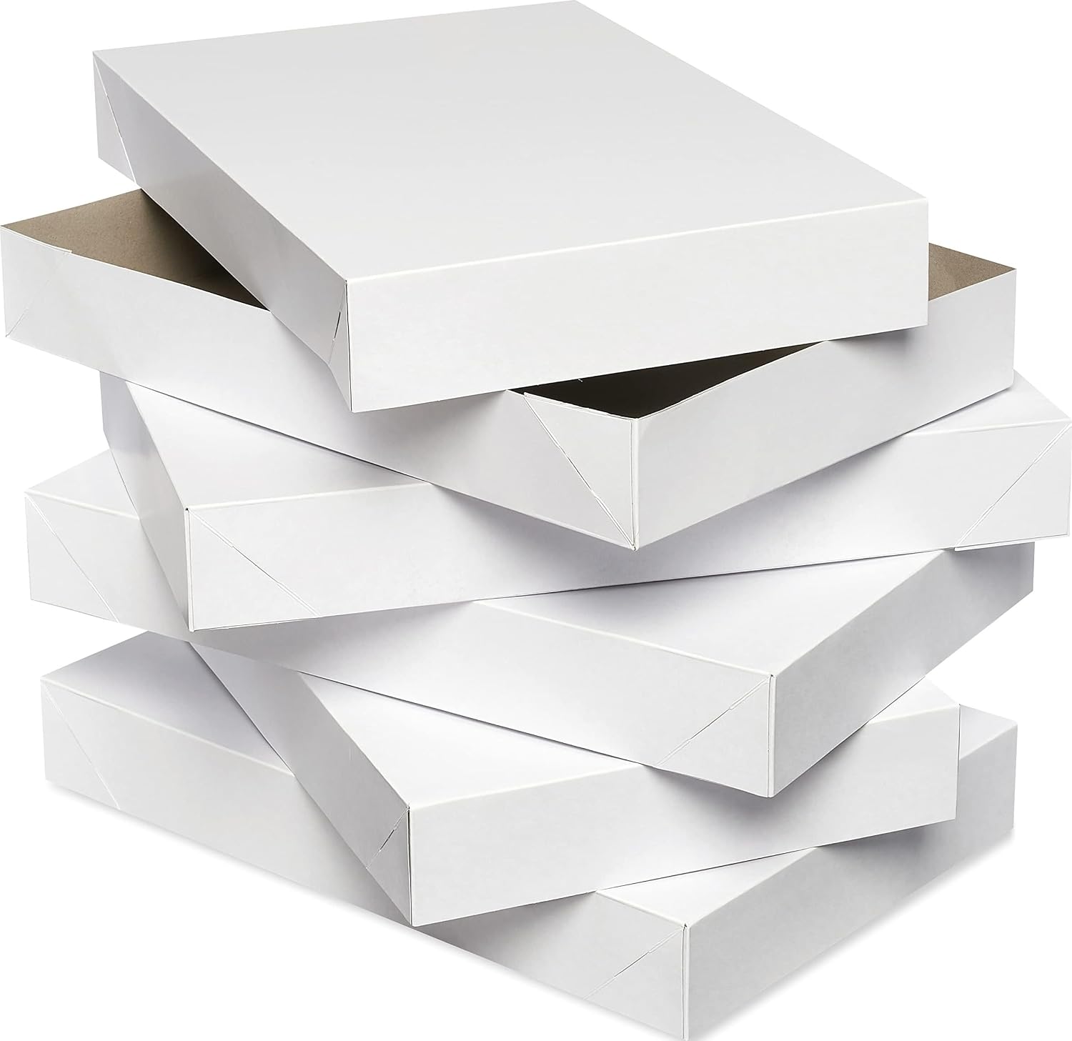 American Greetings White Robe Boxes with Lids, for Birthdays, Holidays, and All Occasions (5 Boxes, 17'' x 11'')