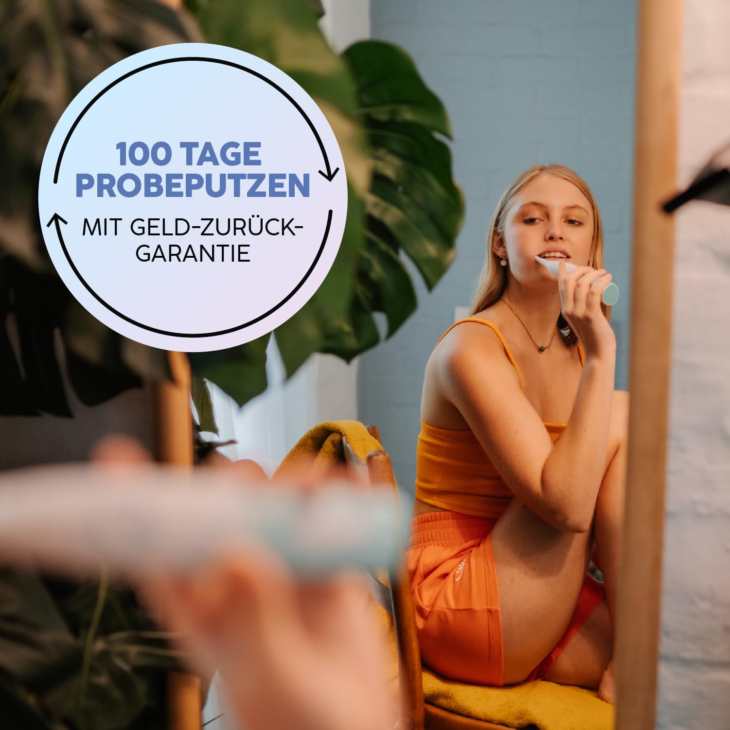 happybrush Elektrische Zahnbürste ECO VIBE Lite [Testsieger] Starterset - Schallzahnbürste mit 6 Wochen Power-Akku inkl. 3 Aufsteckbürsten Pastelltöne