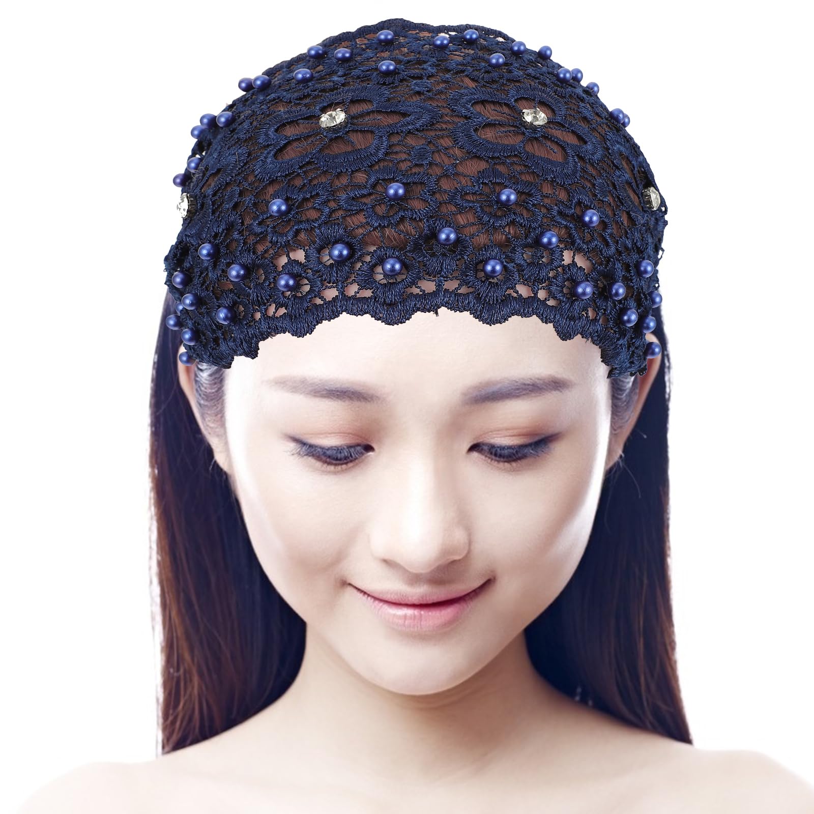 FRCOLOR Non-slip Hair Cover Headband for Women for Wedding Guests Decorative Hair Accessory Blossom Pattern - Image 4