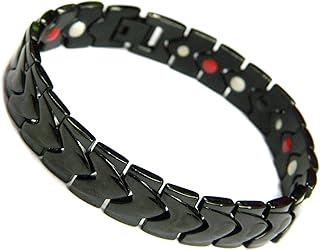Energy bracelet for men to get rid of electrical charges in the body and balance - 11 mm width - black color