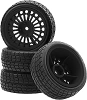 Vista 7 de OD2.75 pulgadas de nailon 0.472 in hexagonal llantas y neumáticos de goma compatibles con HSP Tamiya HPI Traxxas 1/10 1/12 On-Road Car, WLtoys Verde