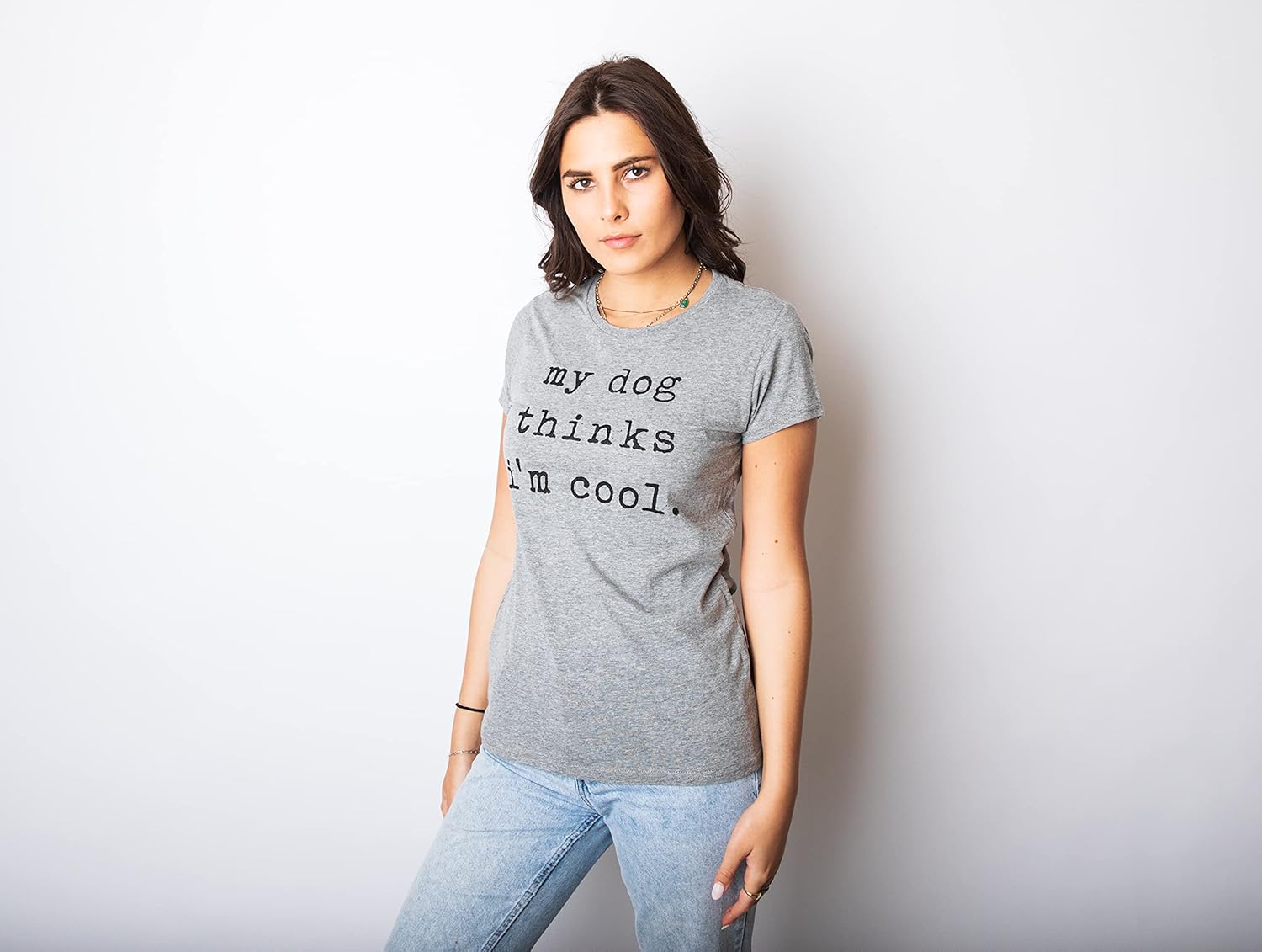 Womens My Dog Thinks Im Cool T Shirt Funny Pet Lover Novelty Gift Cute Graphic - Image 8