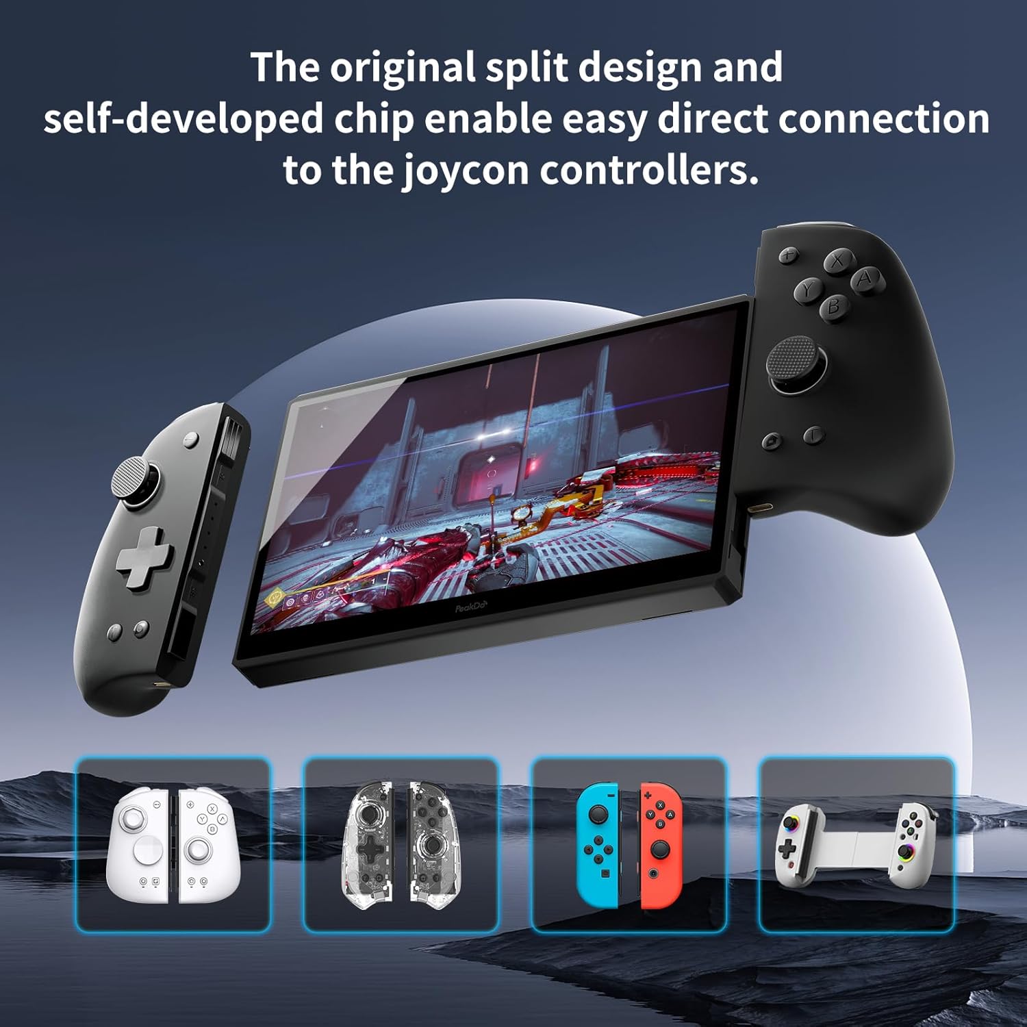 PeakDo 7" 60Hz Streaming Gaming Handheld 0 Latency 100ft Wireless Game Console Screen for PC,Xbox,PS5/4,Switch,Portable Monitor Touchscreen USB C HDMI External Gaming Monitor(V3)