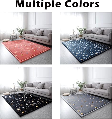 Miniatura 8 de Loartee Alfombra de terciopelo coral  Alfombra de juego de espuma viscoelástica de 1 pulgada de grosor, alfombra lavable para niños pequeños,