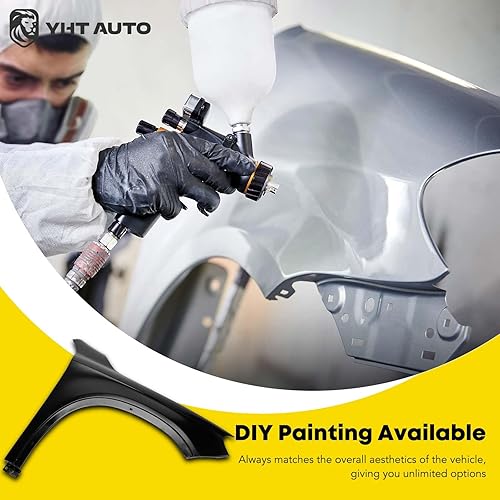 Miniatura 7 de YHTAUTO Guardabarros delantero derecho lateral del pasajero de aluminio imprimado compatible con Mercedes-Benz GLA250 2015-2020, GLA45 AMG 2015-2019