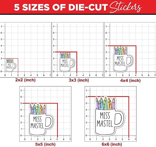Miniatura 5 de Adhesivo personalizado para taza de café para profesor, para el regreso a la escuela, impermeable, troquelada, para casco, laptop, botella de agua,