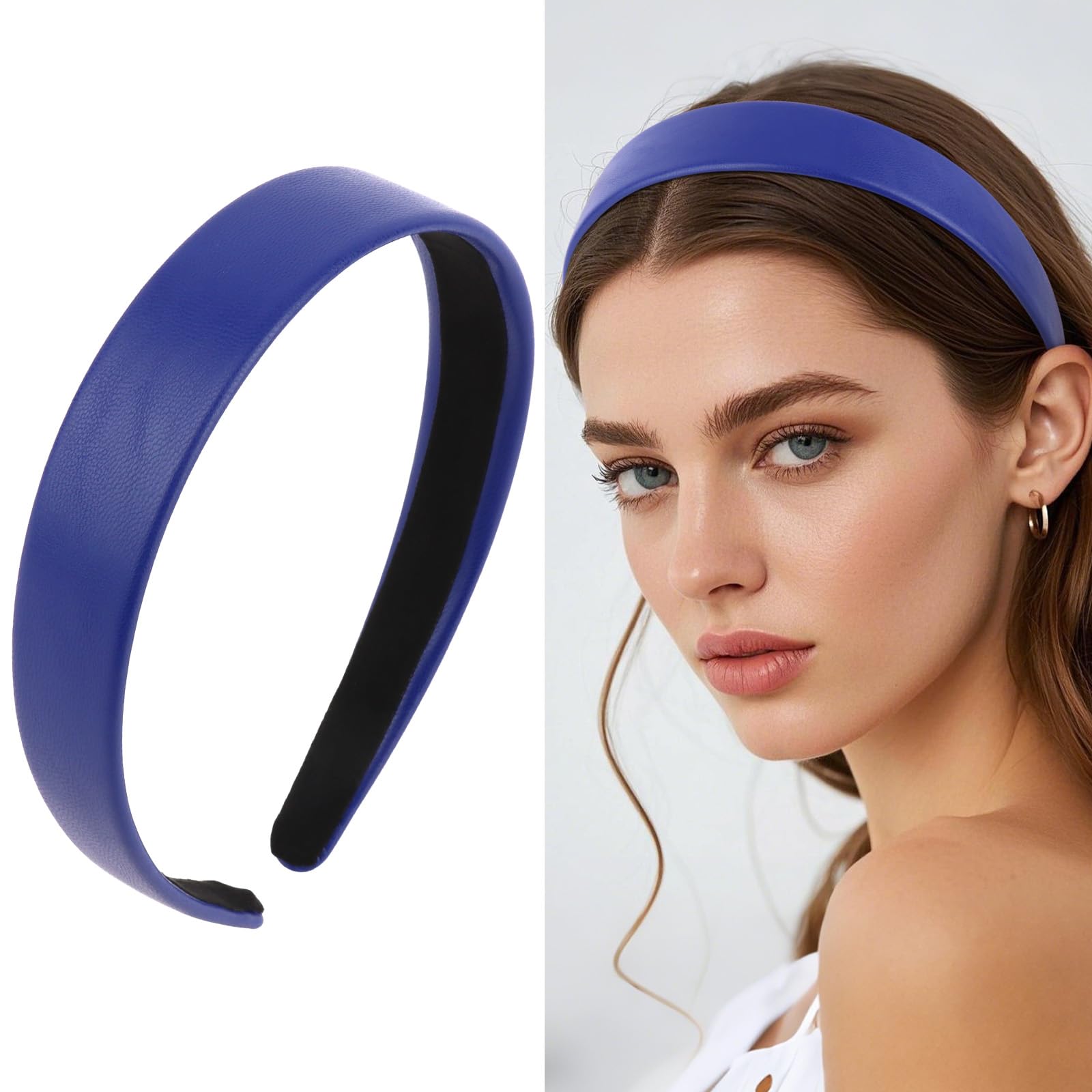 Wecoe 1 Pc Leather Headband (Dark Blue)-image-45