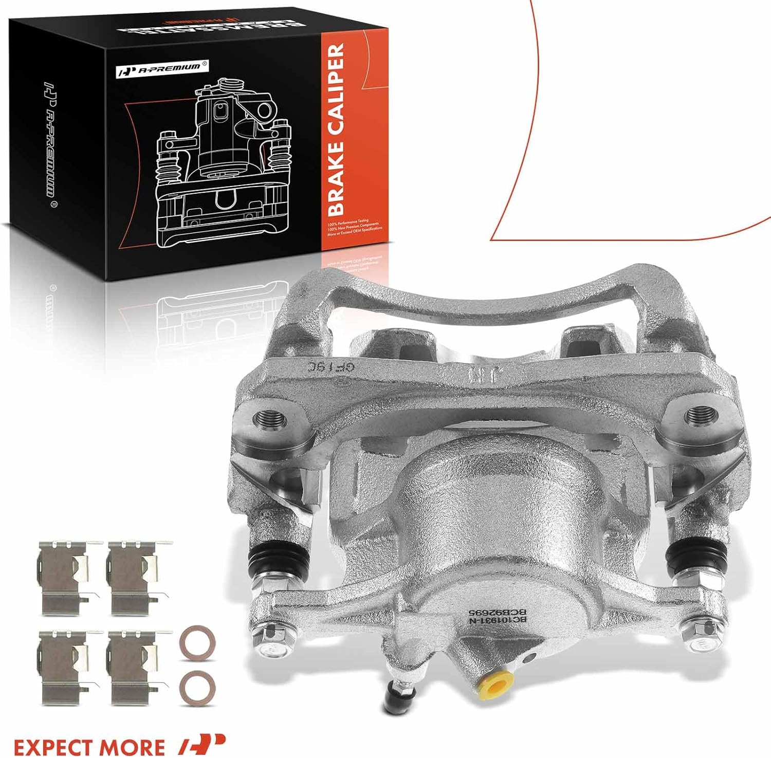 A-Premium Disc Brake Caliper Assembly with Bracket Compatible with Select Toyota Models - Sienna 2001 2002 2003, V6 3.0L - Front Right Passenger Side