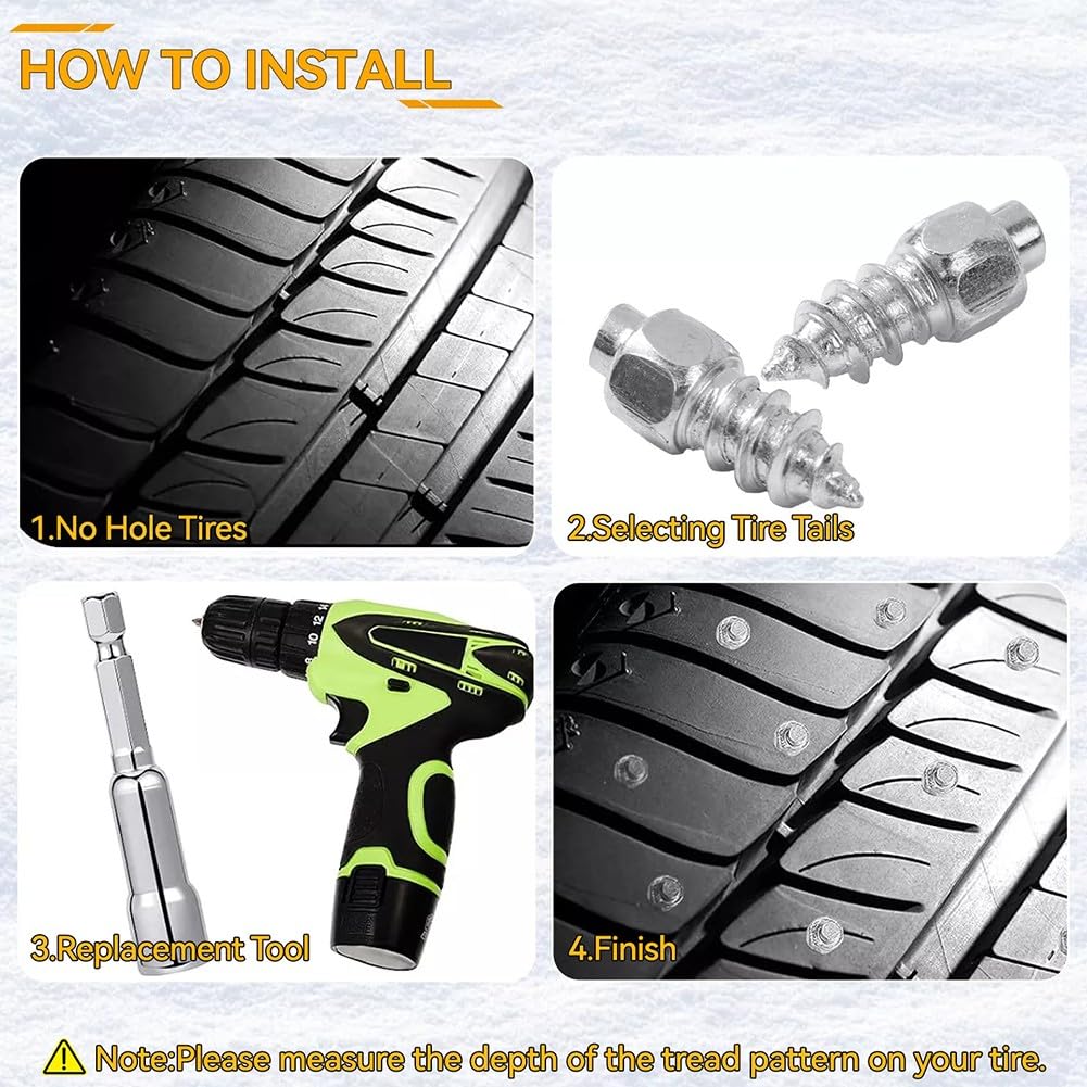 200Pcs 4x12mm Vite Pneumatico Borchie Neve Spikes Anti-ghiaccio Anti-ghiaccio Strumento Per Auto SUV