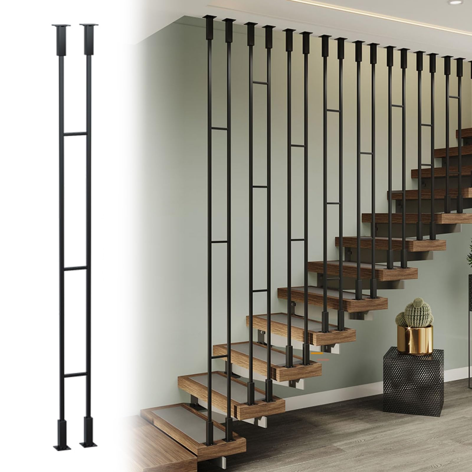 Barreaux d'escalier en métal pour remplacer des balustres en bois vieillissants