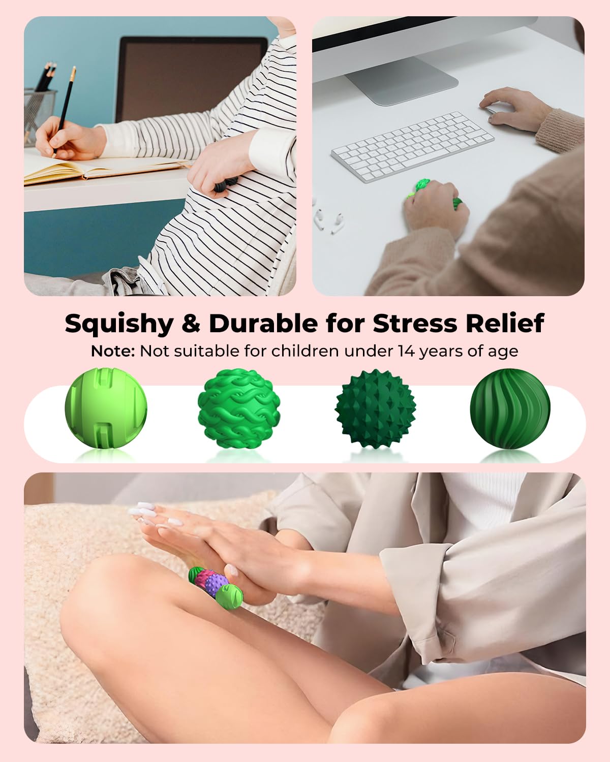 XYOFUN 8Pcs Silicone Magnetic Fidget Toys, Silicone Sensory Ball, Textured Sensory Stress Relief Balls - Image 4