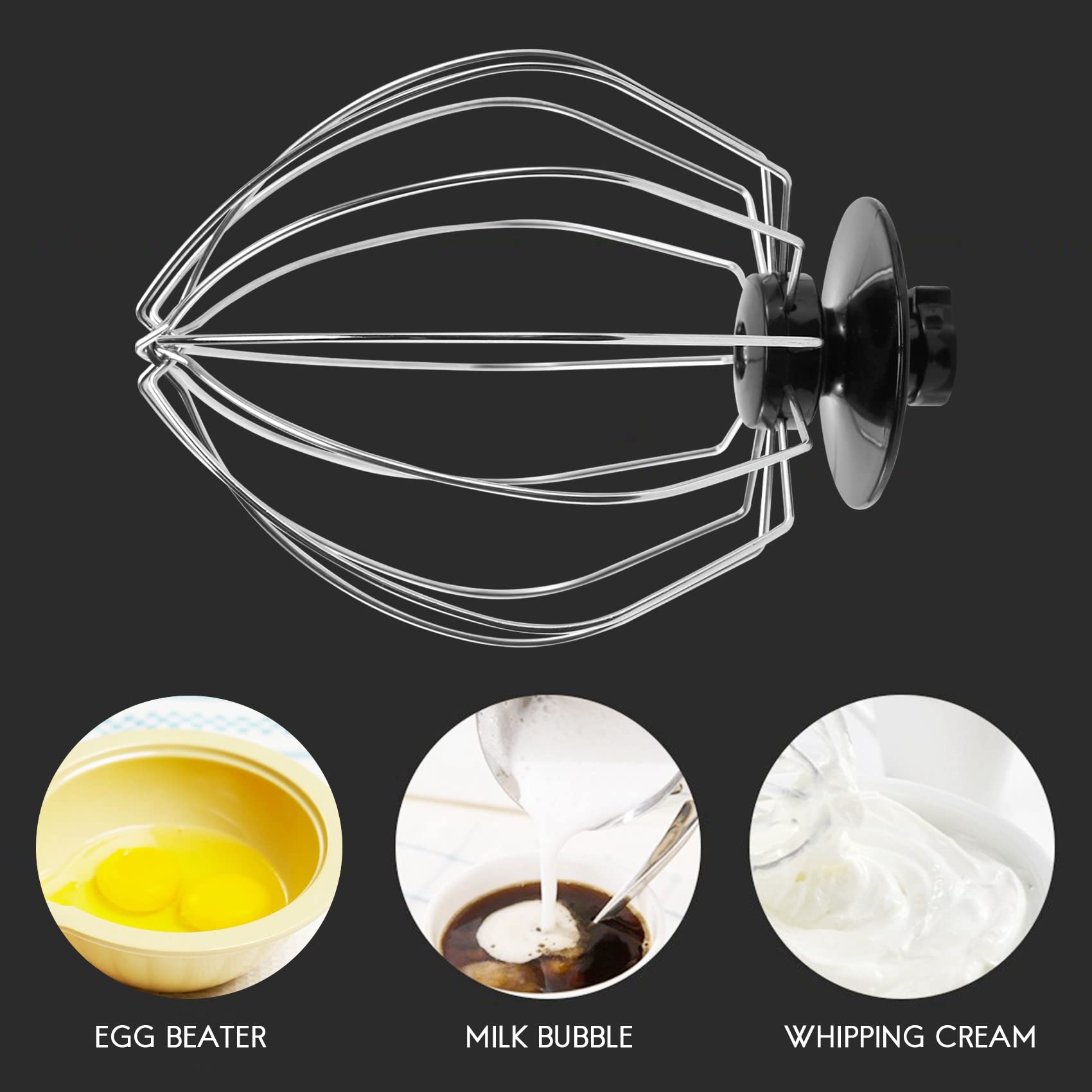 Kqcibz Stainless Steel Balloon Wire Whip Mixer Attachment for EPRO Flour Cake Balloon Whisk Egg Cream Kitchen Tool