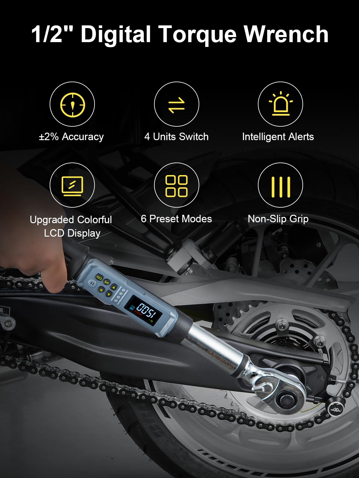 GROWNEER Digital Torque Wrench, 7.38-147.5 Ft-lbs/10-200 nm - Image 2