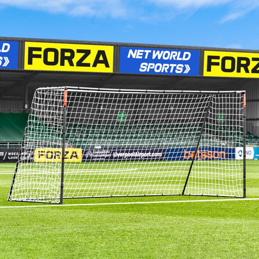 FORZA Steel42 Football Goal | Heavy-Duty Galvanised Steel Frame & Weatherproof Net – Multiple Sizes with Optional Rebounder Kit