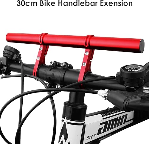 Miniatura 5 de Manillar de bicicleta, extensor de manillar de bicicleta de 11.8 pulgadas, extensión de soporte de aleación de aluminio multifuncional, estante de