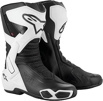 SMX-6 v3 Vented Motorcycle Boots, Advanced Ventilation, Superior Grip, Durable Design, High-Performance Comfort, 46, White/Black