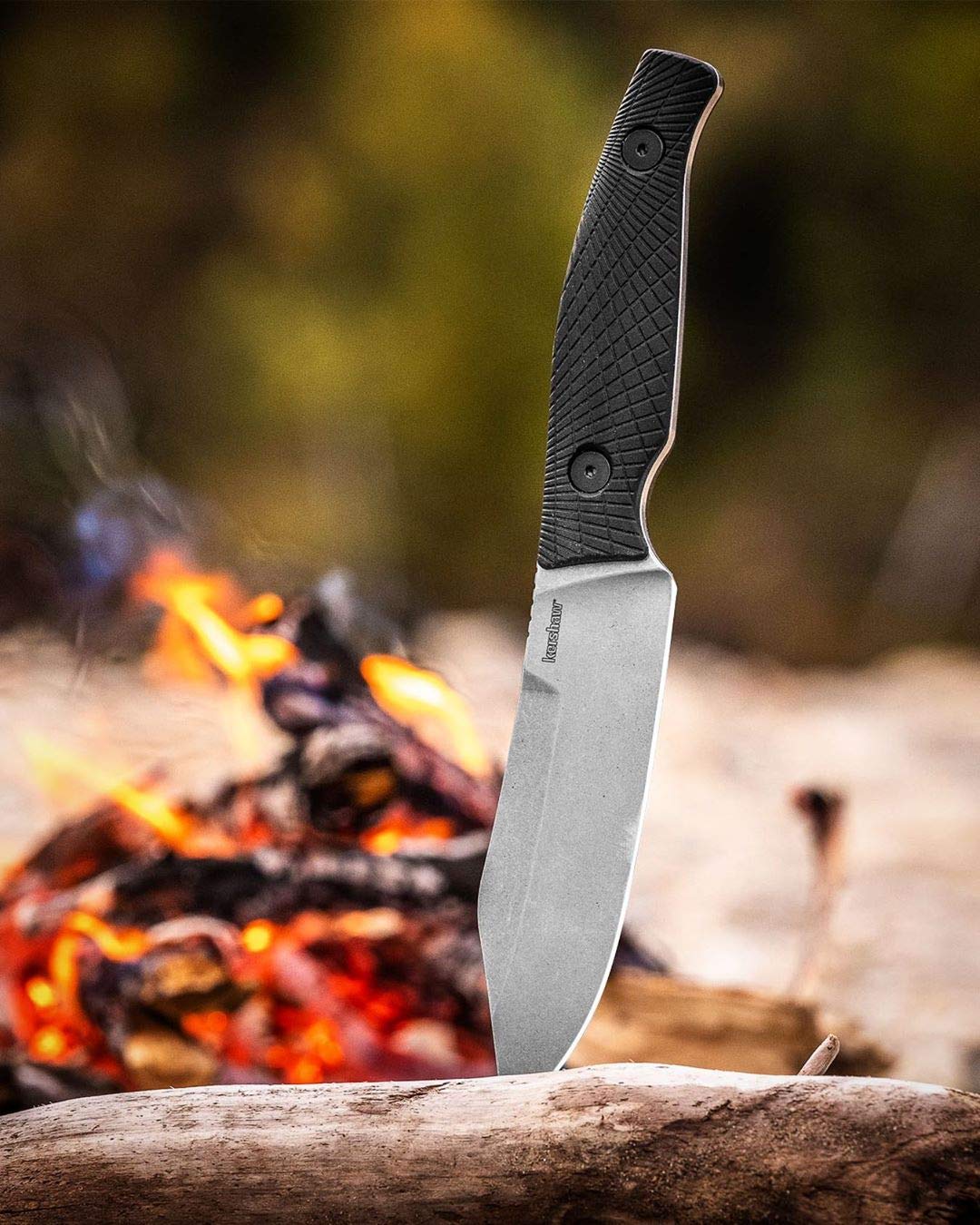 Kershaw Camp 5 Faca de campo; 10 cm D2 Steel Full-Tang, lâmina