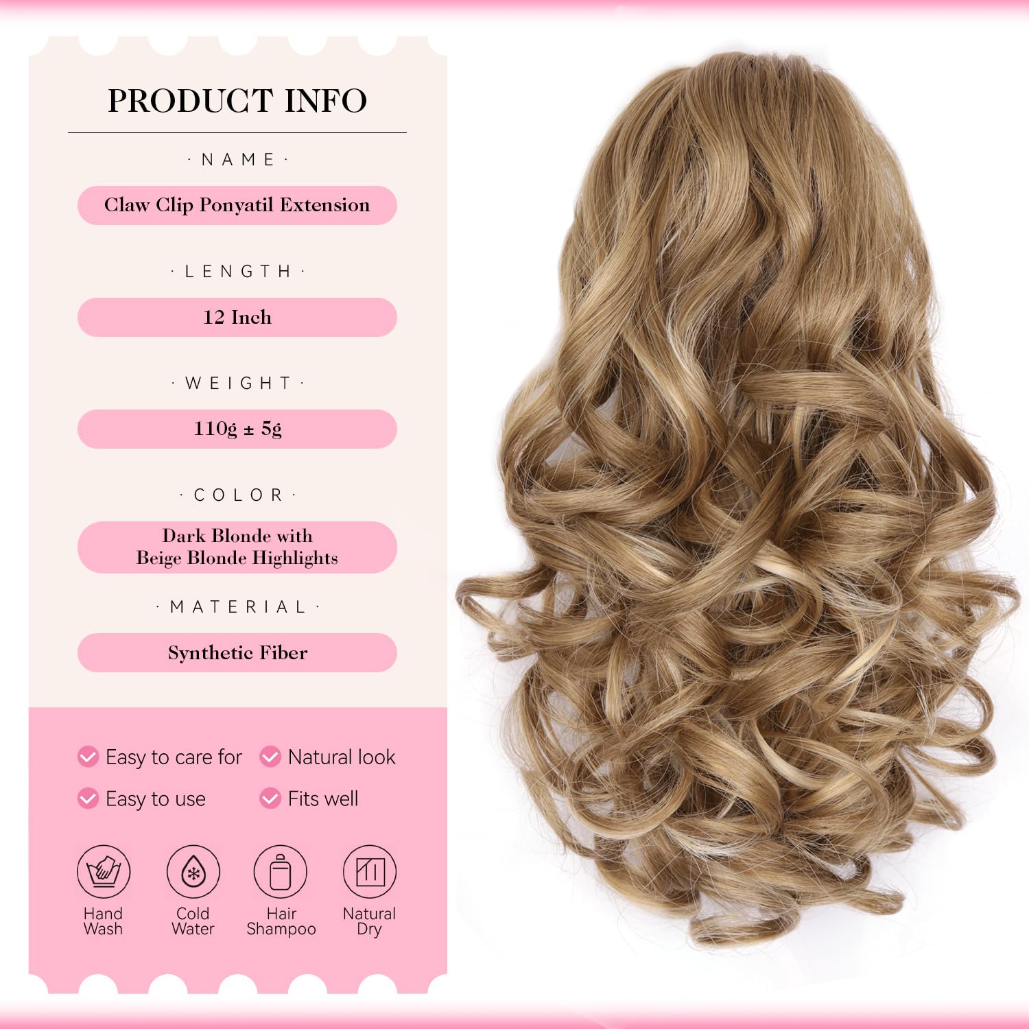 12 Inch Short Ponytail Extension, Clip in Ponytail Hair Extensions - Image 2