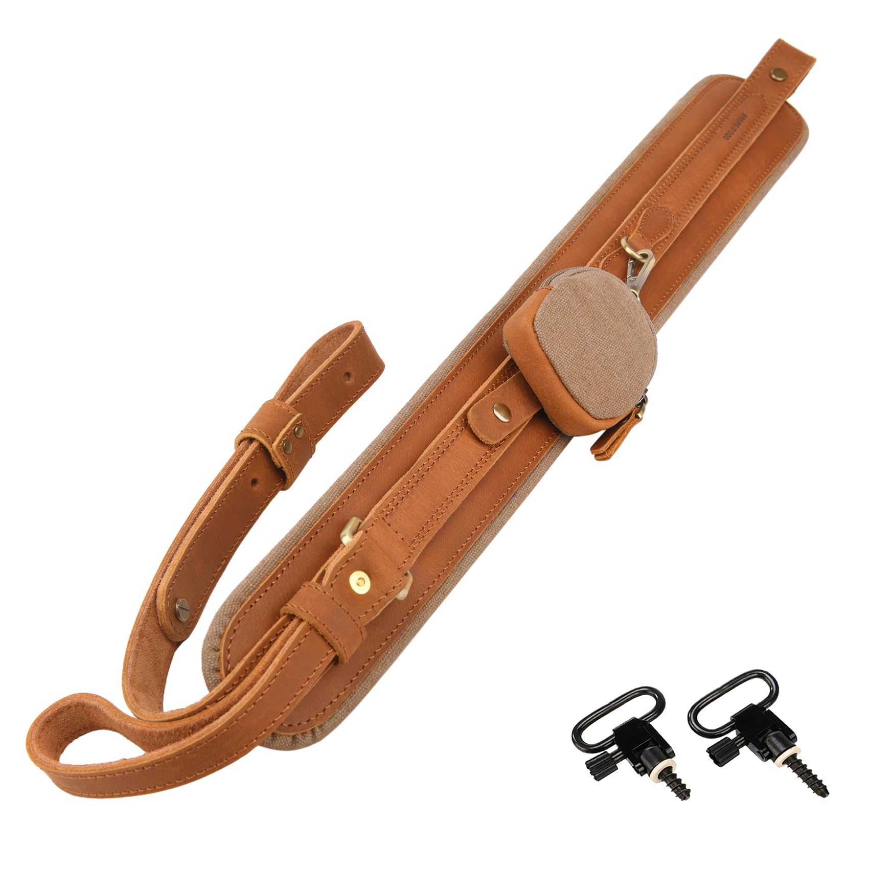 Tas Trost Gewehrriemen aus Leder, Längenverstellbarer Jagd-Schultergurt für Winchester und Magnum Flinte