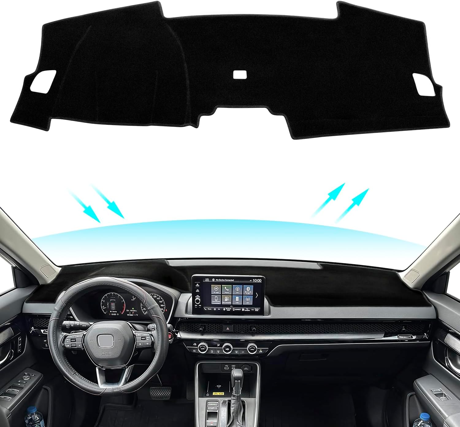 Dash Cover for Honda CRV 2023 2024 2025 2026 Dashboard Cover Mat Nonslip Pad Sunshade Glare UV Rays Protector (Without HUD, Black Trim)