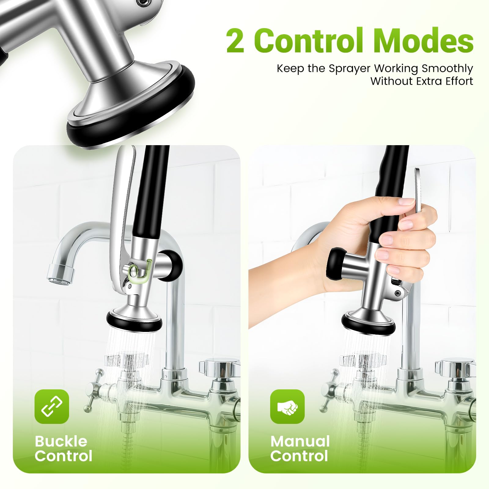 Cabezal pulverizador de latón con barra de bloqueo, conector de 1/2", cabezal de repuesto para fregadero de cocina, cocina comercial, restaurante, hogar