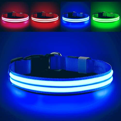 PcEoTllar Lighted Dog Collars for Night, Light Up Dog Collar